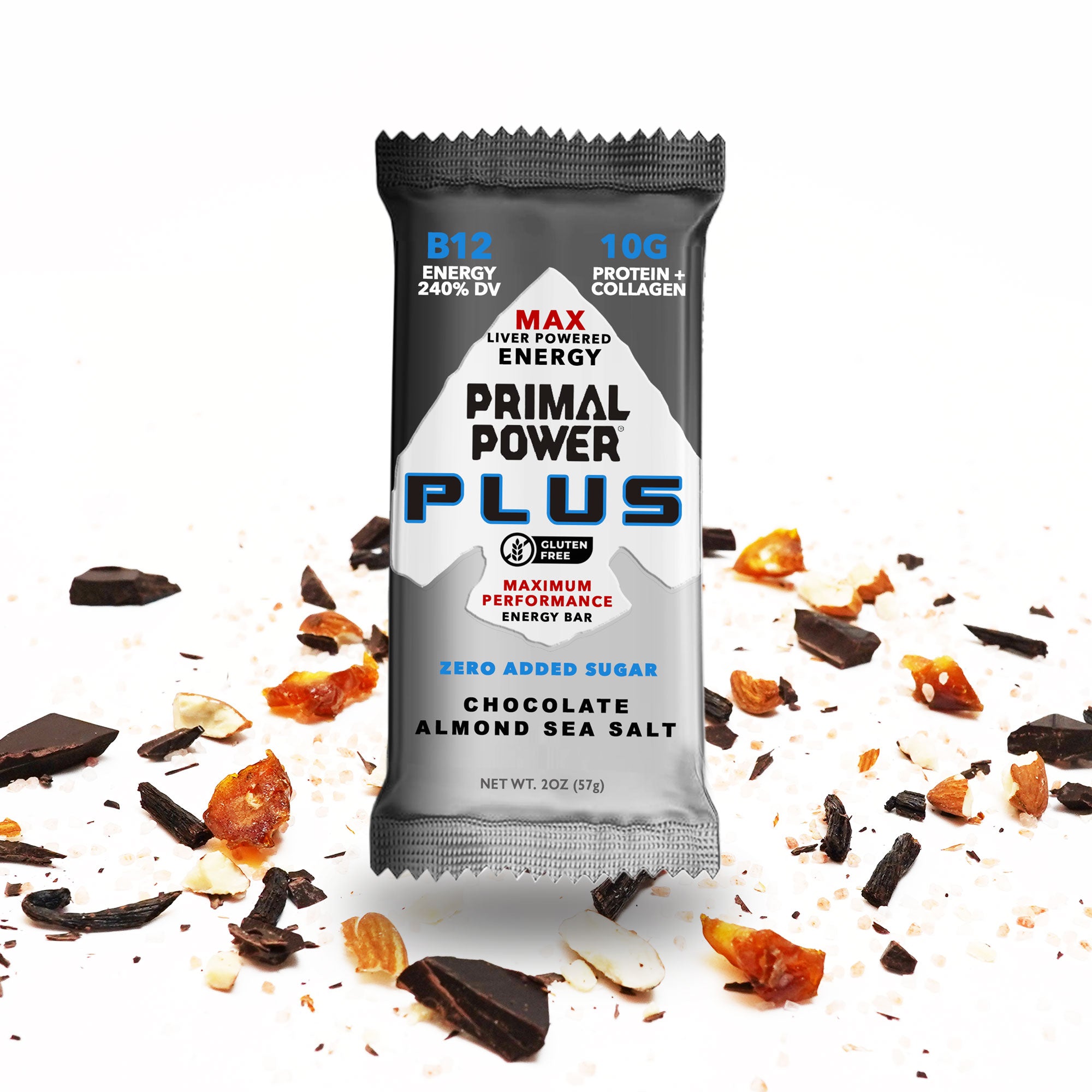 Primal PLUS Bar - Chocolate Almond Sea Salt - 12pk
