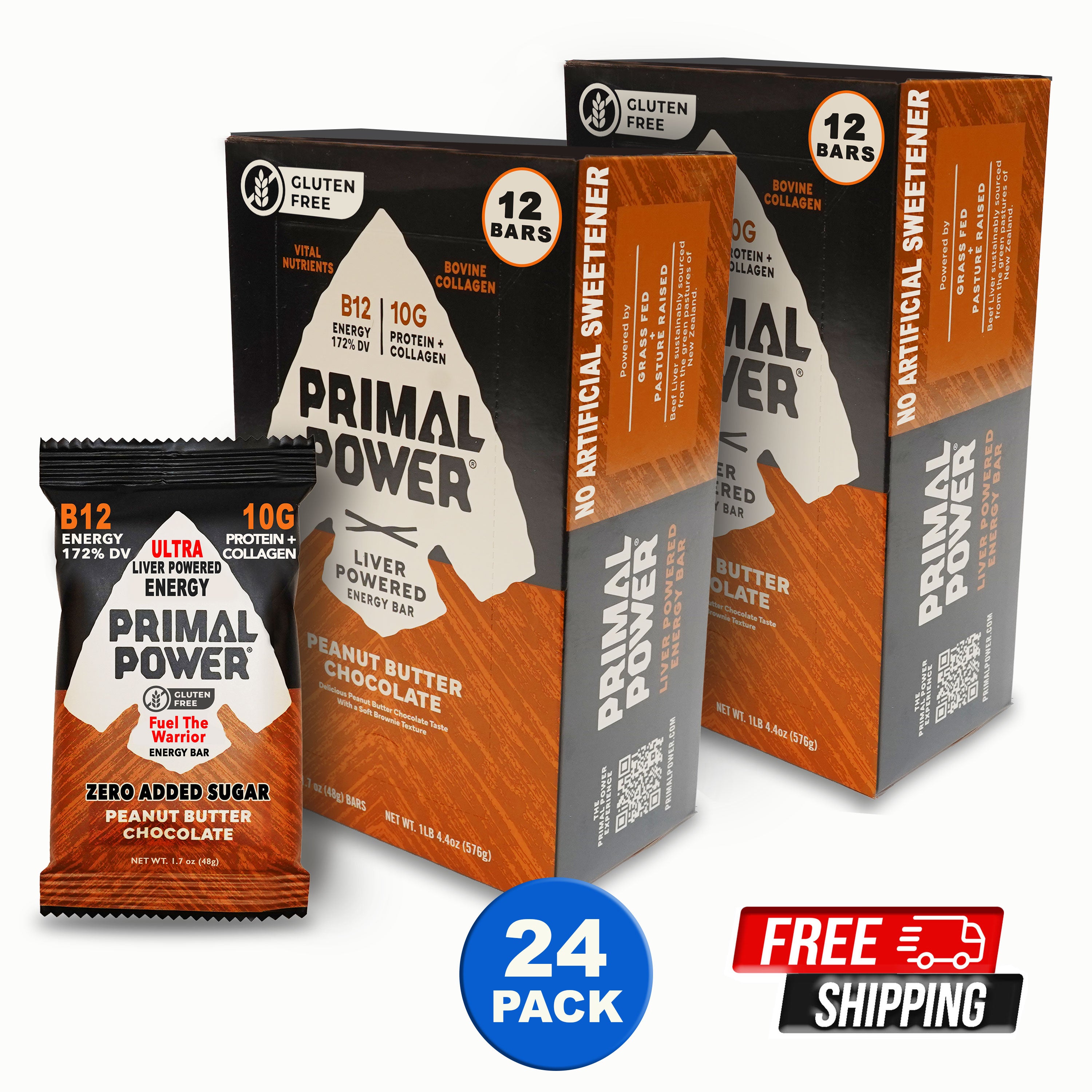 Primal Bar - NEW Peanut Butter Chocolate 1.7oz - 12pk