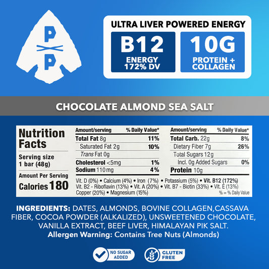 Primal Bar - NEW Chocolate Almond Sea Salt 1.7oz - 12pk